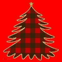 Plaid Christmas Tree Santa Hat thumb 1