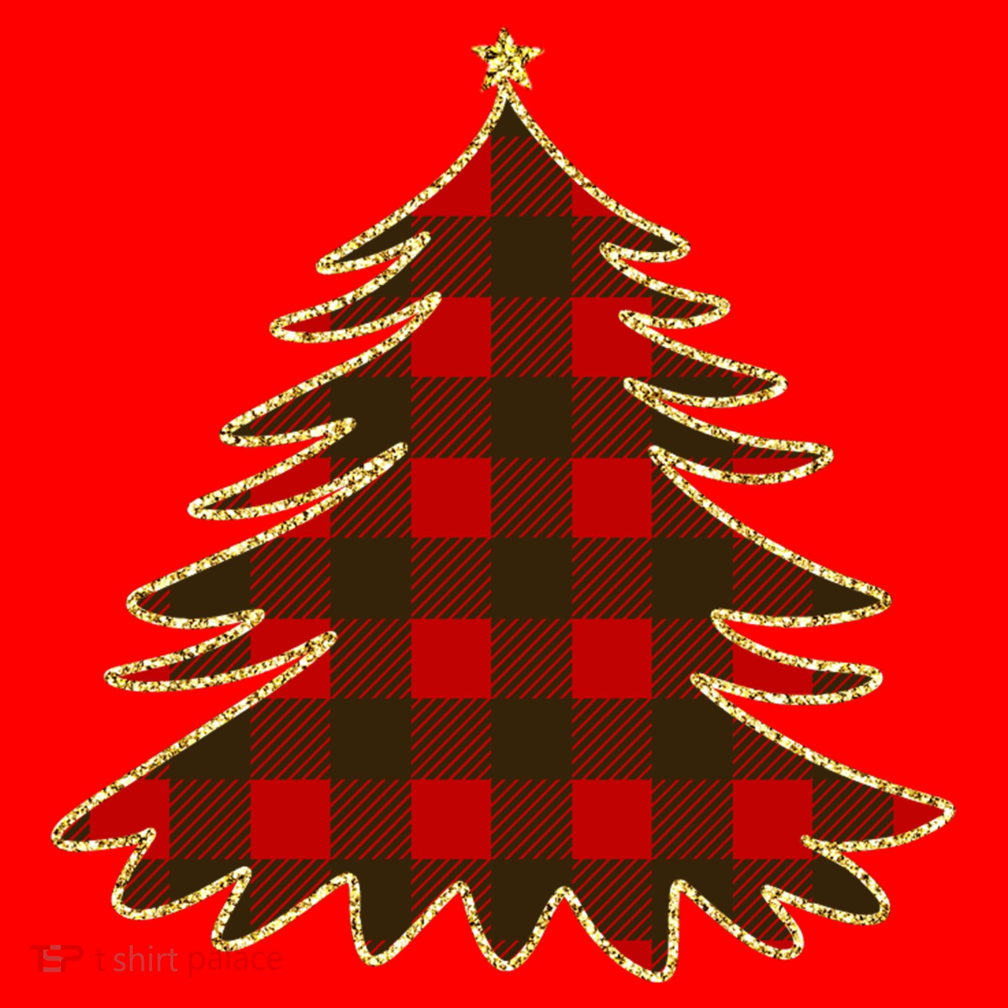Plaid Christmas Tree Santa Hat
