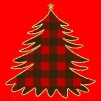 Plaid Christmas Tree Santa Hat thumb 1