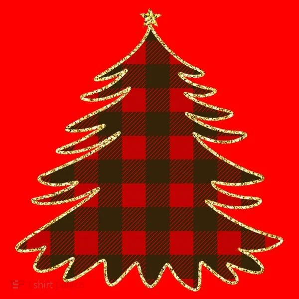 Plaid Christmas Tree Santa Hat