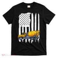 Patriotic Cement Truck Driver Concrete Mixer American Flag T-Shirt thumb 0