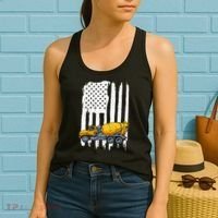 Patriotic Cement Truck Driver Concrete Mixer American Flag Women's Tank Top thumb 2
