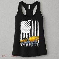 Patriotic Cement Truck Driver Concrete Mixer American Flag Women's Tank Top thumb 3
