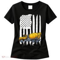 Patriotic Cement Truck Driver Concrete Mixer American Flag Women's T-Shirt thumb 0