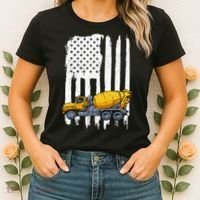 Patriotic Cement Truck Driver Concrete Mixer American Flag Women's T-Shirt thumb 2