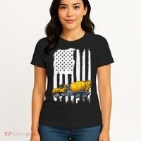 Patriotic Cement Truck Driver Concrete Mixer American Flag Women's T-Shirt thumb 4