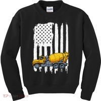 Patriotic Cement Truck Driver Concrete Mixer American Flag Kids Sweatshirt thumb 0