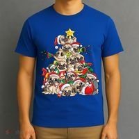 Pug Christmas Tree Dog Santa Xmas Boys Girls Merry Dogmas Gift T-Shirt thumb 3