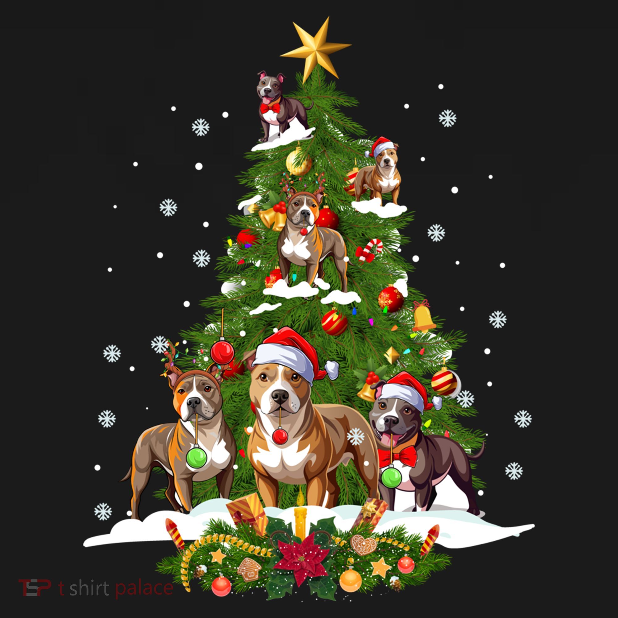 Pitbull Christmas Tree Pitbull Dog Xmas Party Great Gift Doggie Tank