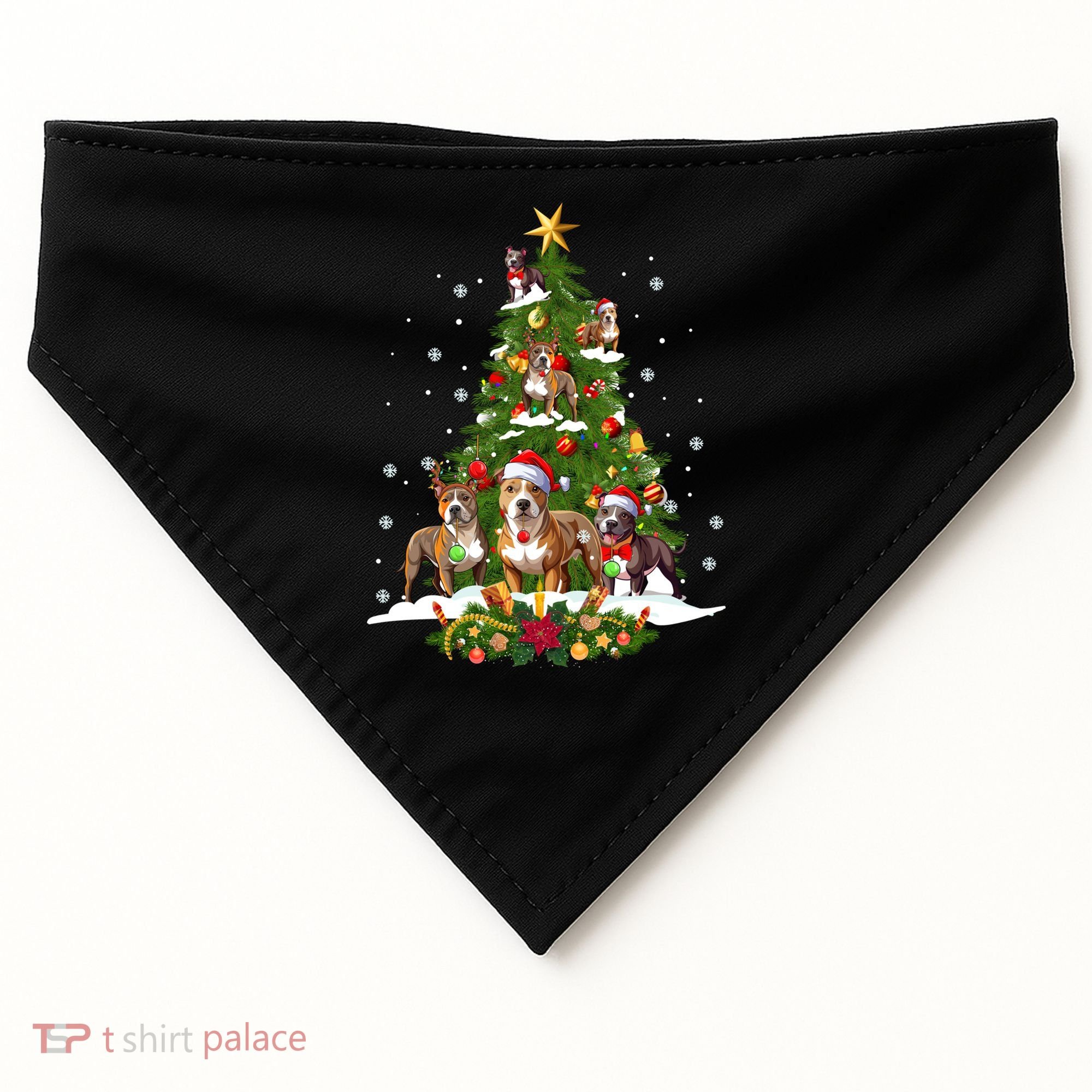 Pitbull Christmas Tree Pitbull Dog Xmas Party Great Gift USA-Made Doggie Bandana