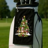 Pitbull Christmas Tree Pitbull Dog Xmas Party Great Gift Golf Towel thumb 2