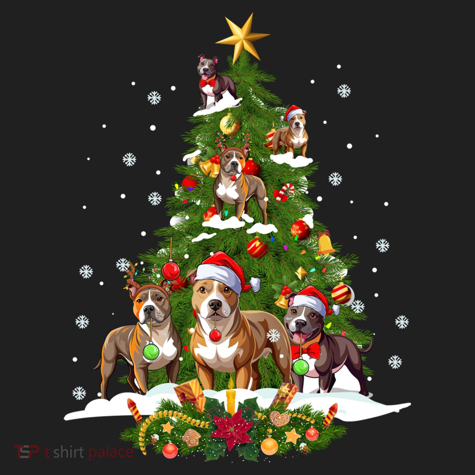 Pitbull Christmas Tree Pitbull Dog Xmas Party Great Gift Golf Towel