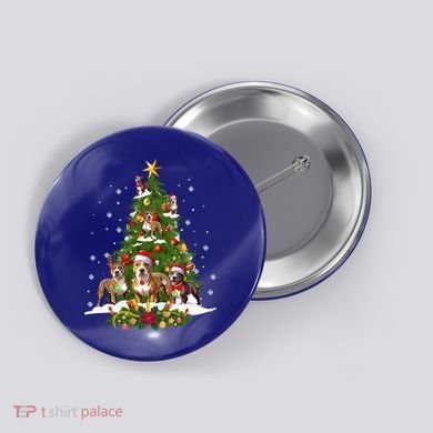 Pitbull Christmas Tree Pitbull Dog Xmas Party Great Gift Button