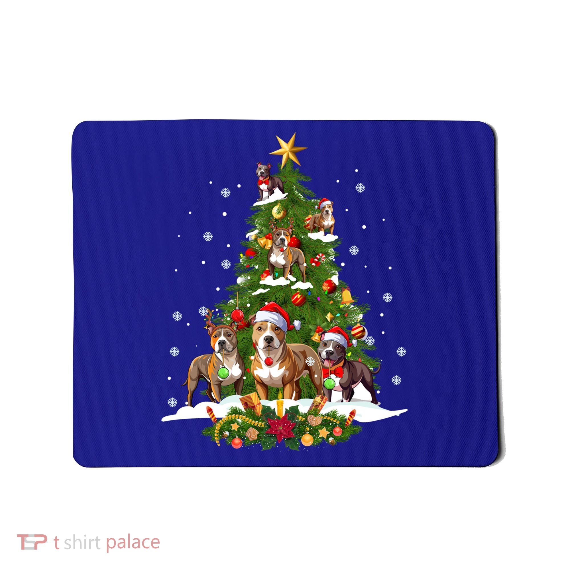 Pitbull Christmas Tree Pitbull Dog Xmas Party Great Gift Mousepad
