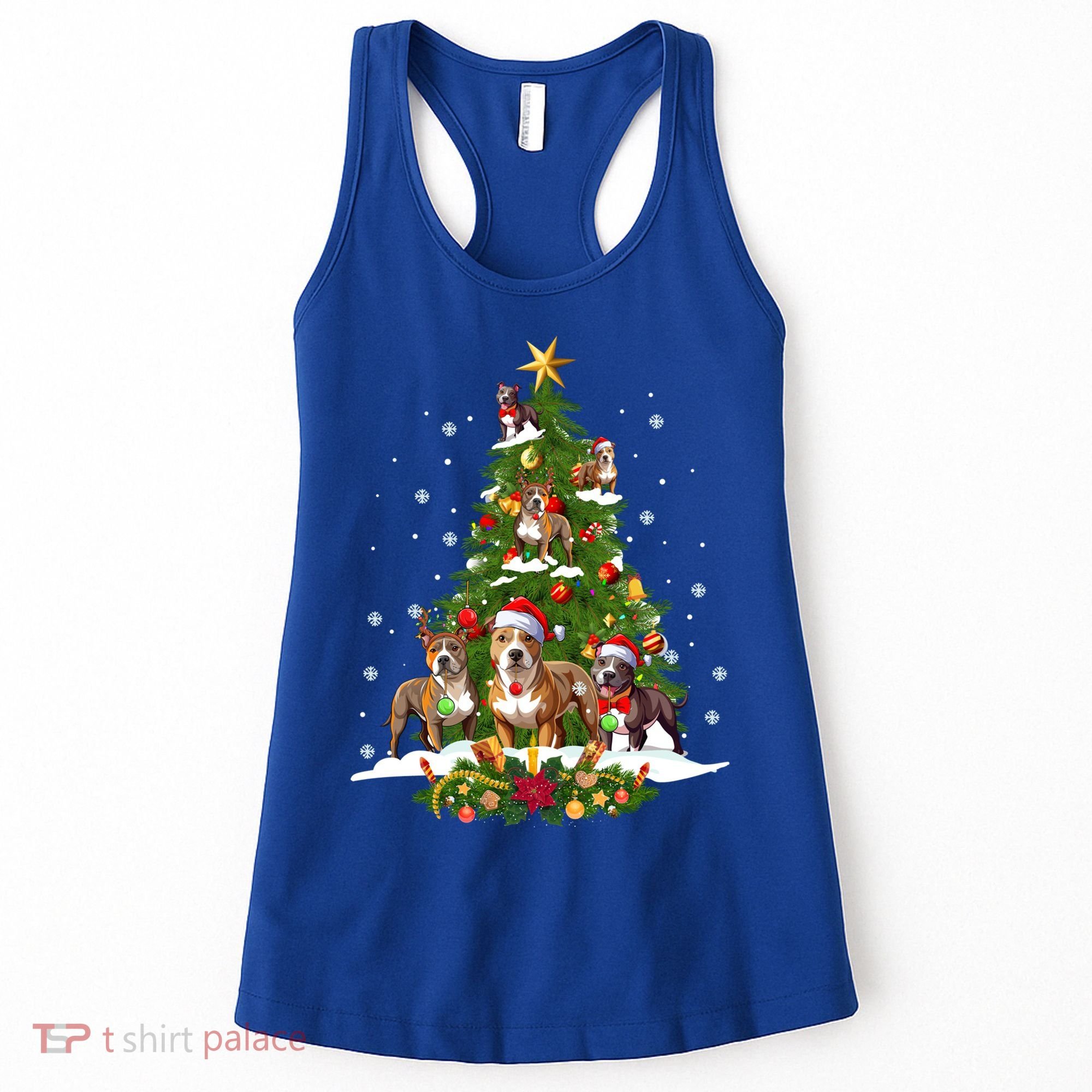 Pitbull Christmas Tree Pitbull Dog Xmas Party Great Gift Women's Tank Top