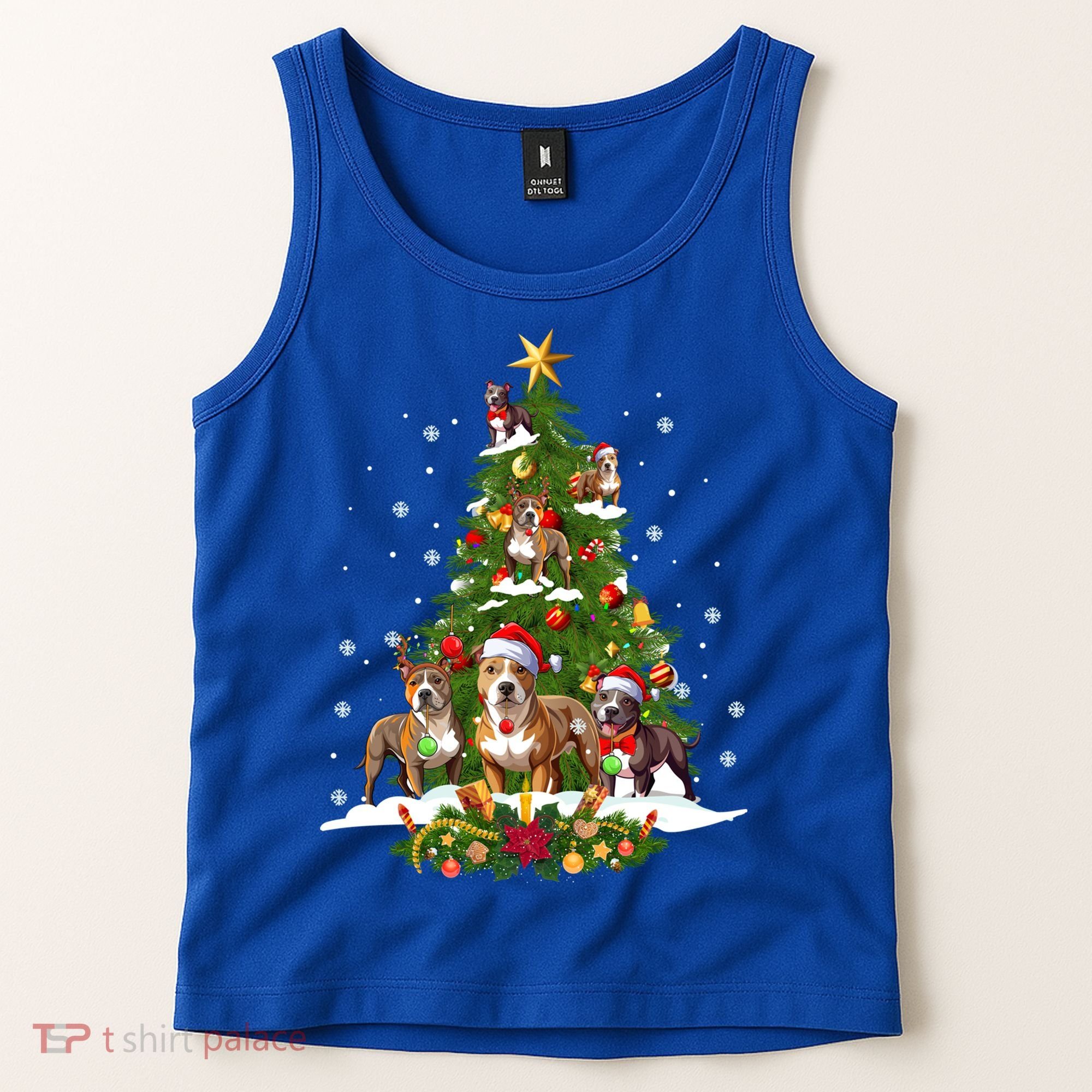 Pitbull Christmas Tree Pitbull Dog Xmas Party Great Gift Tank Top
