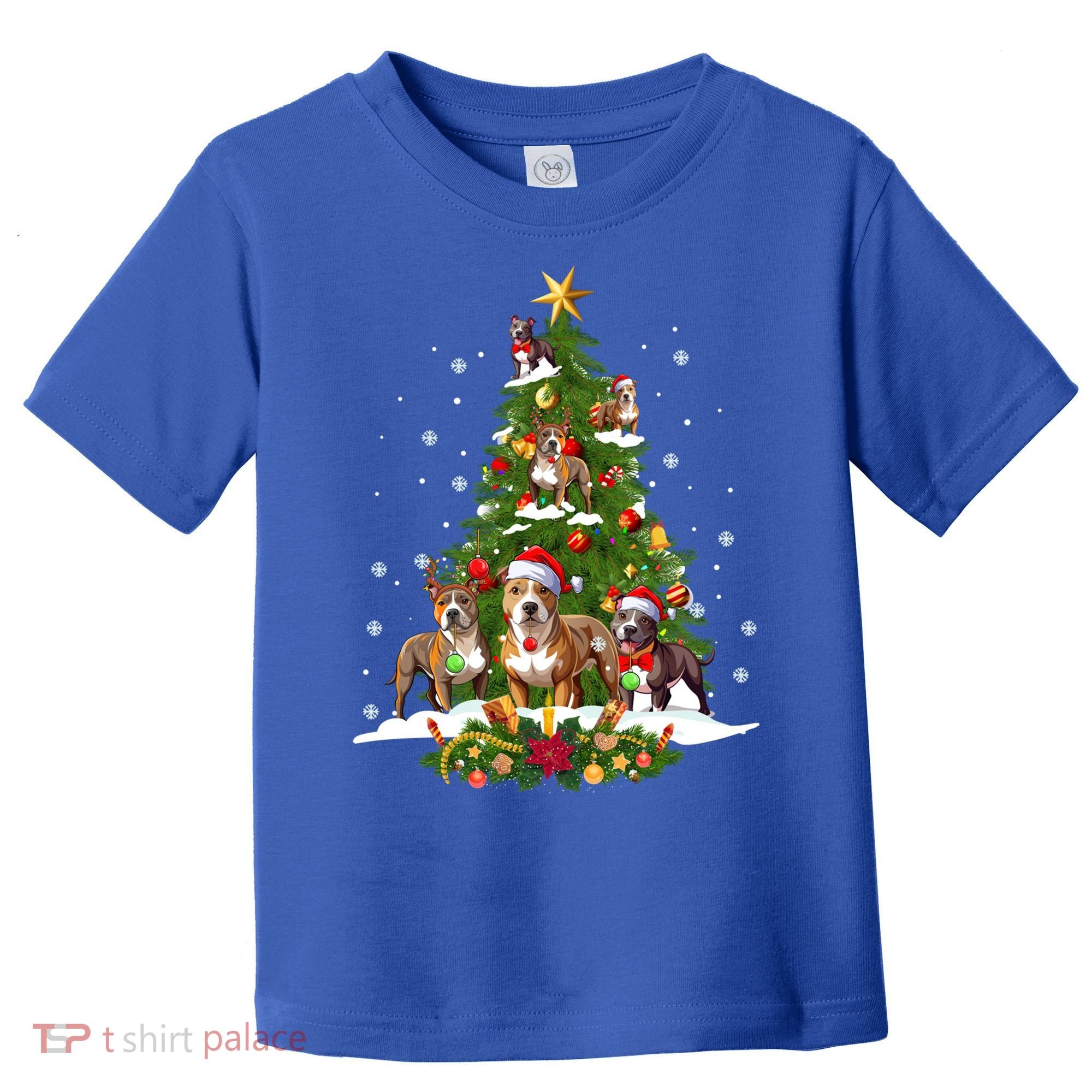 Pitbull Christmas Tree Pitbull Dog Xmas Party Great Gift Toddler T-Shirt