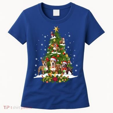 Pitbull Christmas Tree Pitbull Dog Xmas Party Great Gift Women's T-Shirt