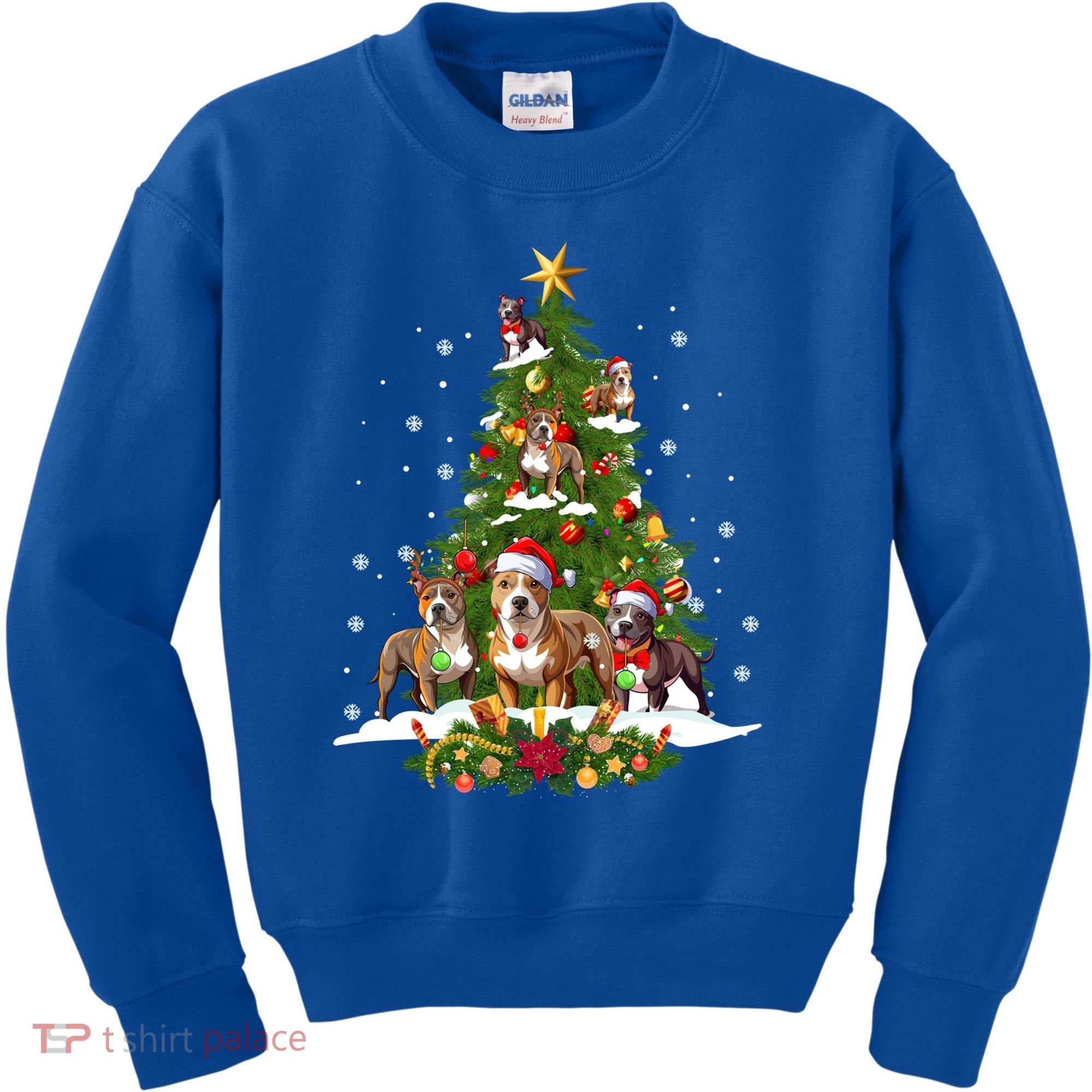 Pitbull Christmas Tree Pitbull Dog Xmas Party Great Gift Kids Sweatshirt