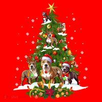 Pitbull Christmas Tree Pitbull Dog Xmas Party Great Gift Santa Hat thumb 1
