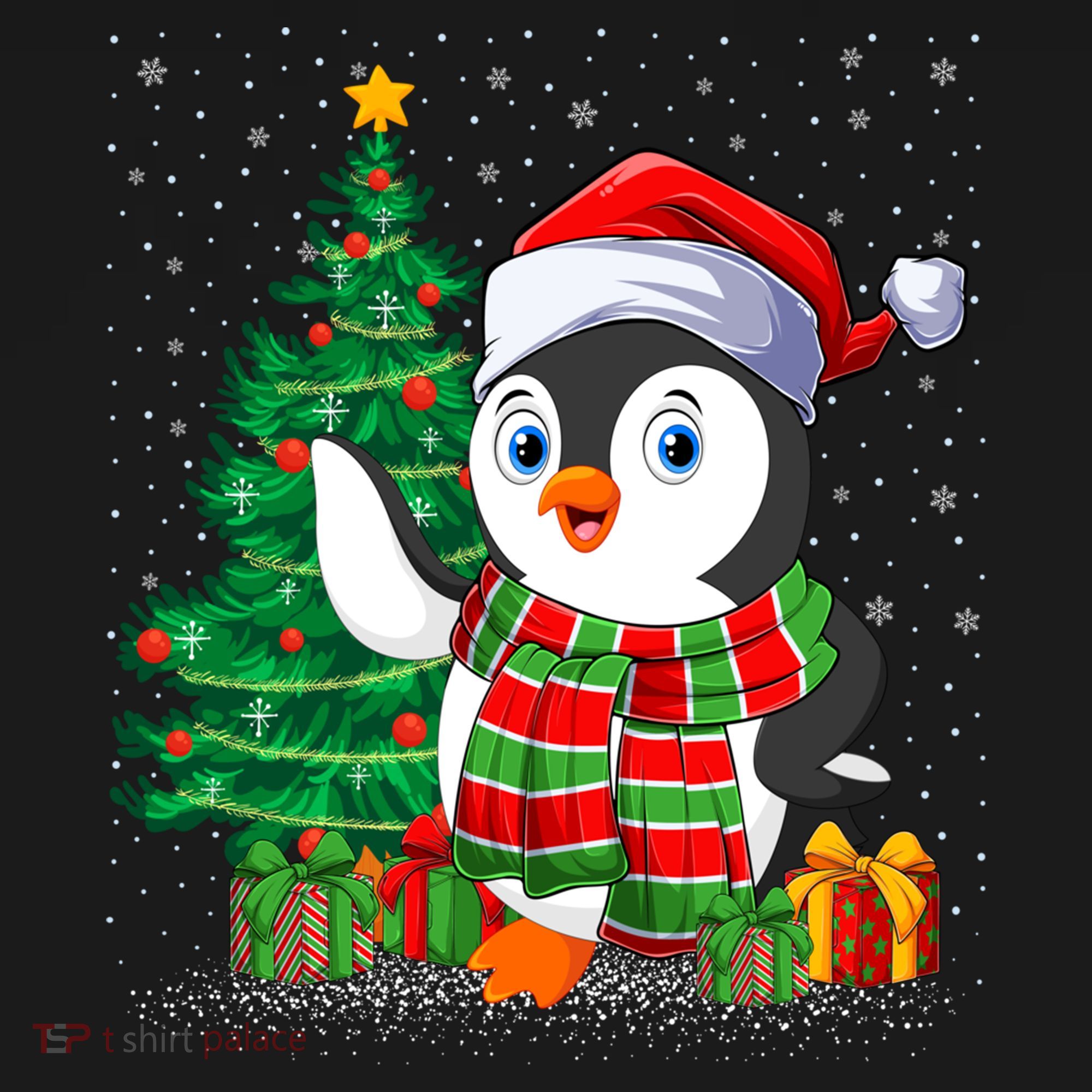 Penguin Christmas Tree Lights Santa Penguin Xmas Cute Gift Ornament