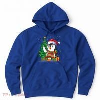 Penguin Christmas Tree Lights Santa Penguin Xmas Cute Gift Hoodie thumb 0
