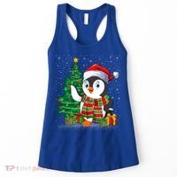 Penguin Christmas Tree Lights Santa Penguin Xmas Cute Gift Women's Tank Top thumb 0