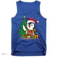 Penguin Christmas Tree Lights Santa Penguin Xmas Cute Gift Tank Top thumb 0