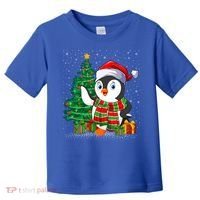 Penguin Christmas Tree Lights Santa Penguin Xmas Cute Gift Toddler T-Shirt thumb 0