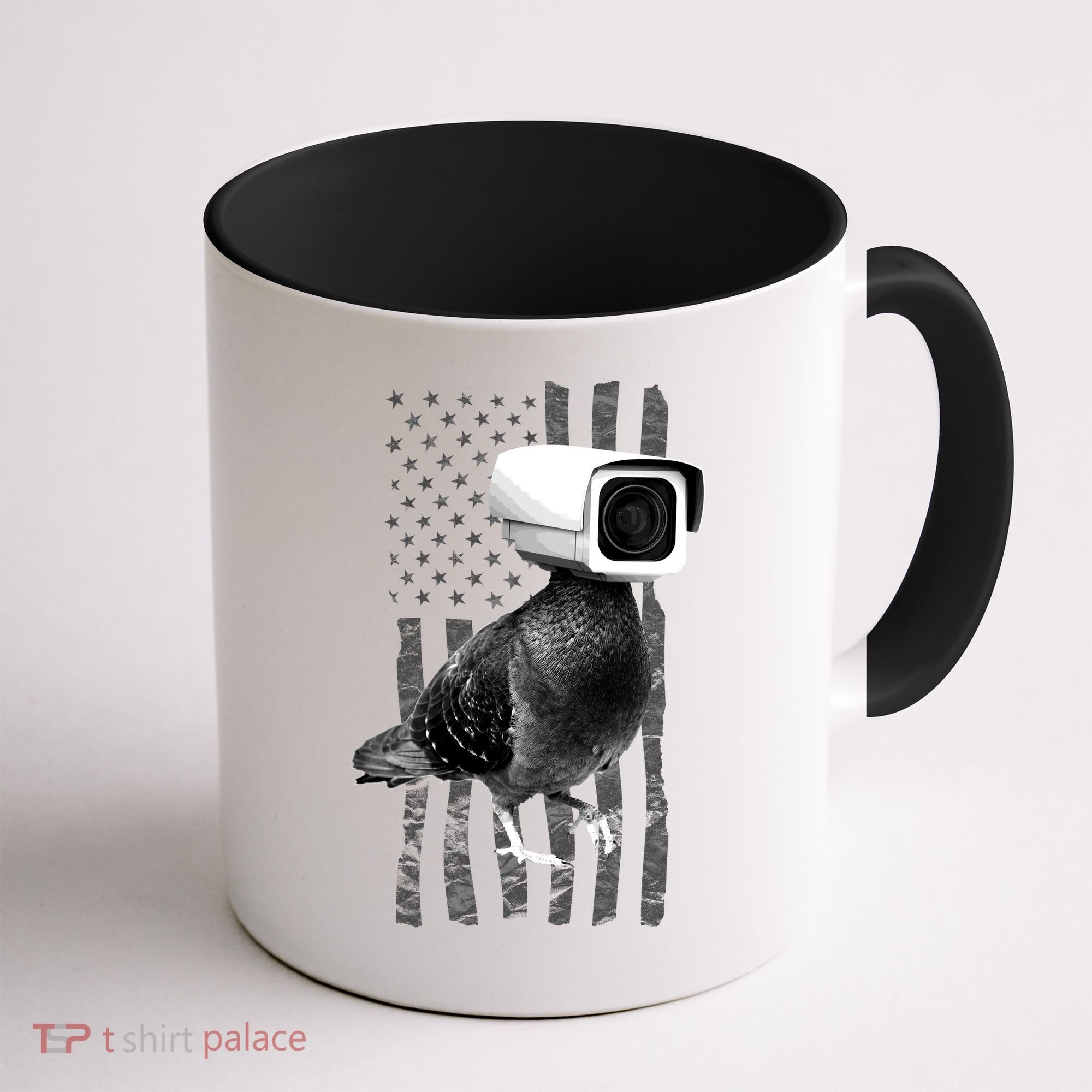 Pidgeon Camera USA Flag Coffee Mug