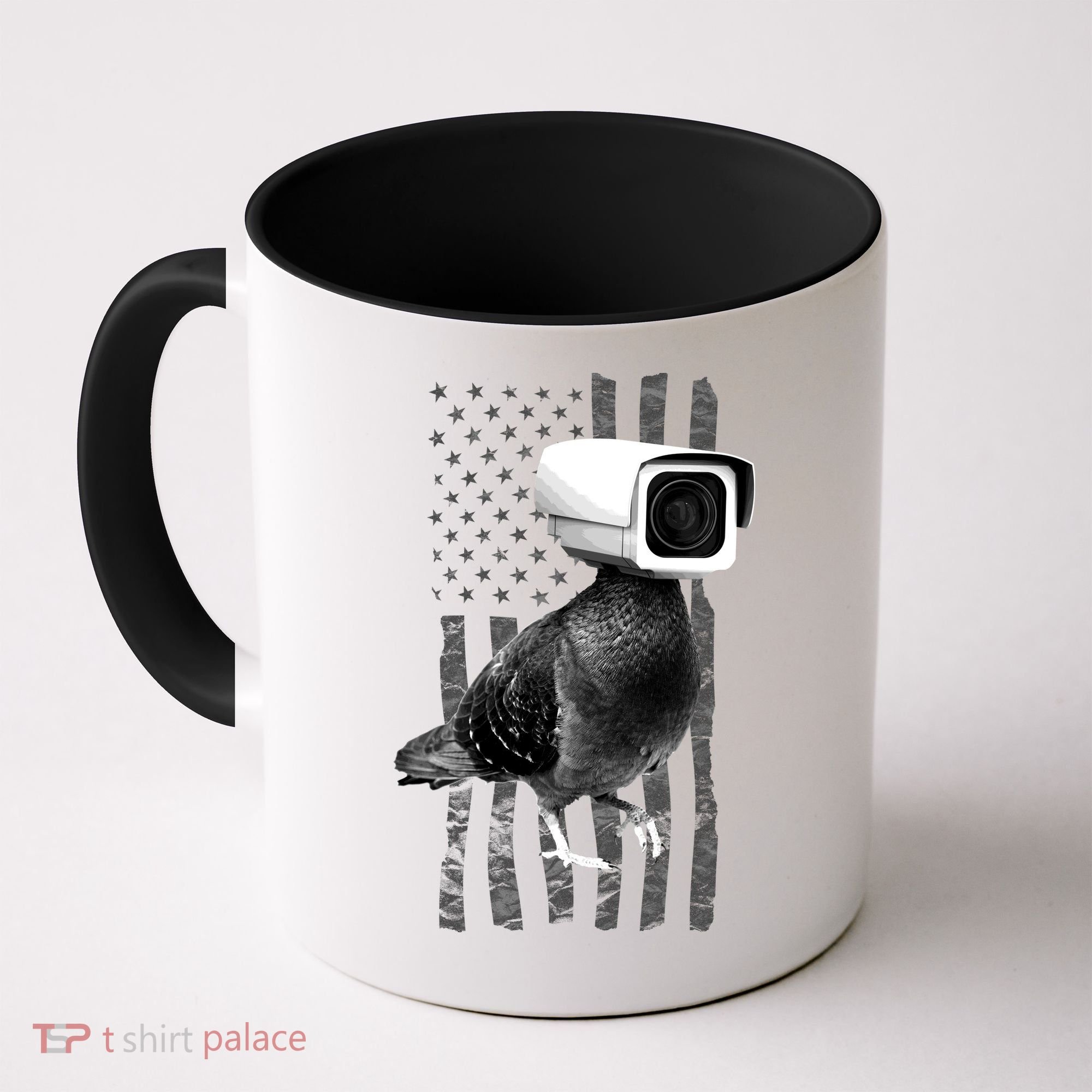 Pidgeon Camera USA Flag Coffee Mug