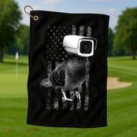 Pidgeon Camera USA Flag Golf Towel thumb 1