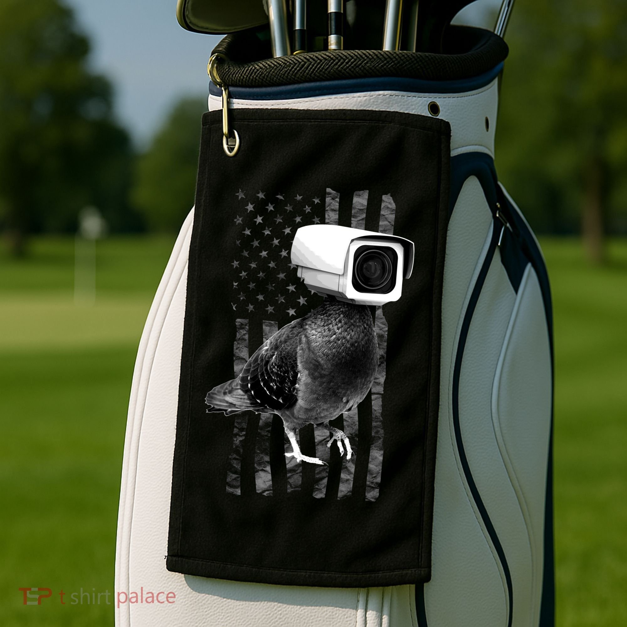 Pidgeon Camera USA Flag Golf Towel