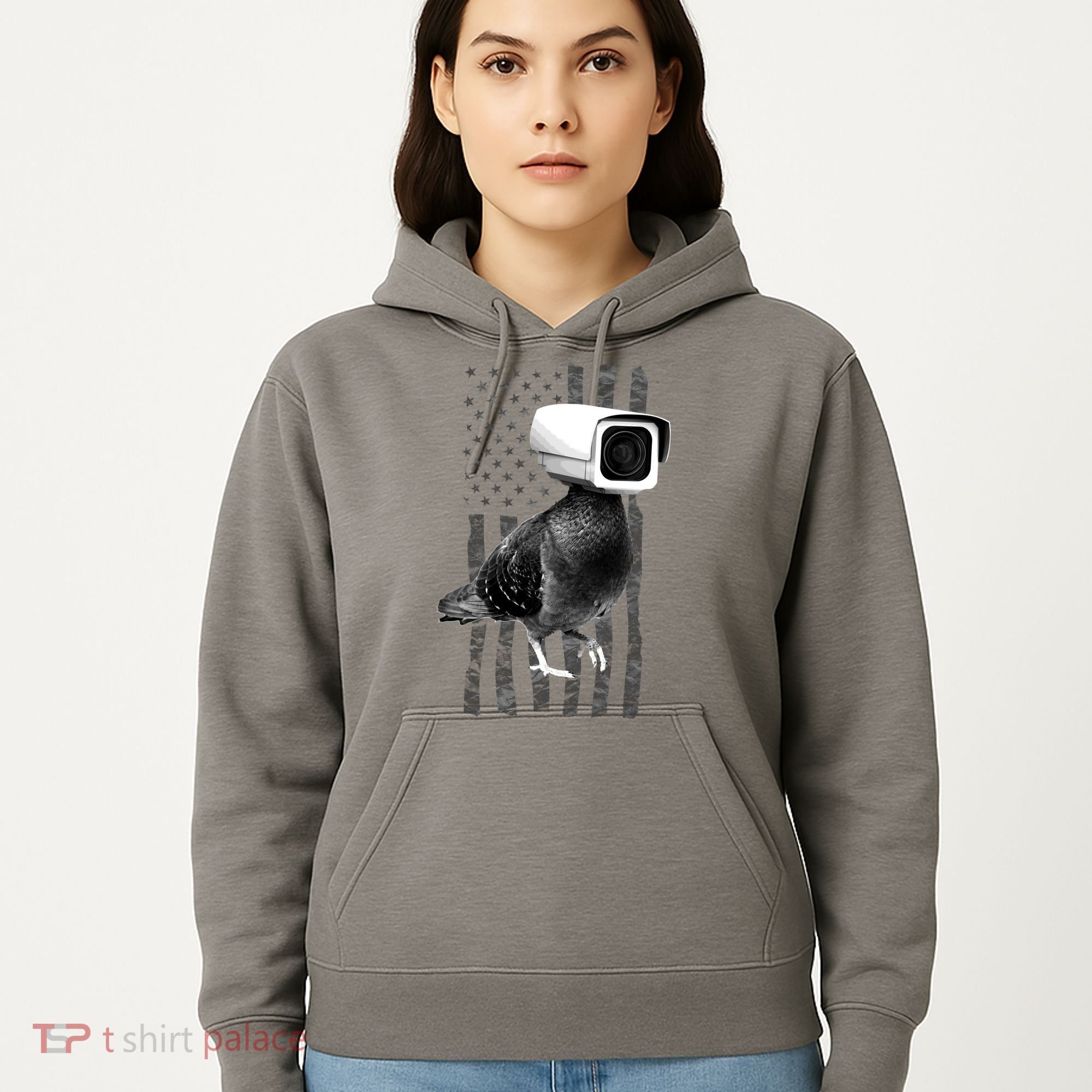 Pidgeon Camera USA Flag Hoodie