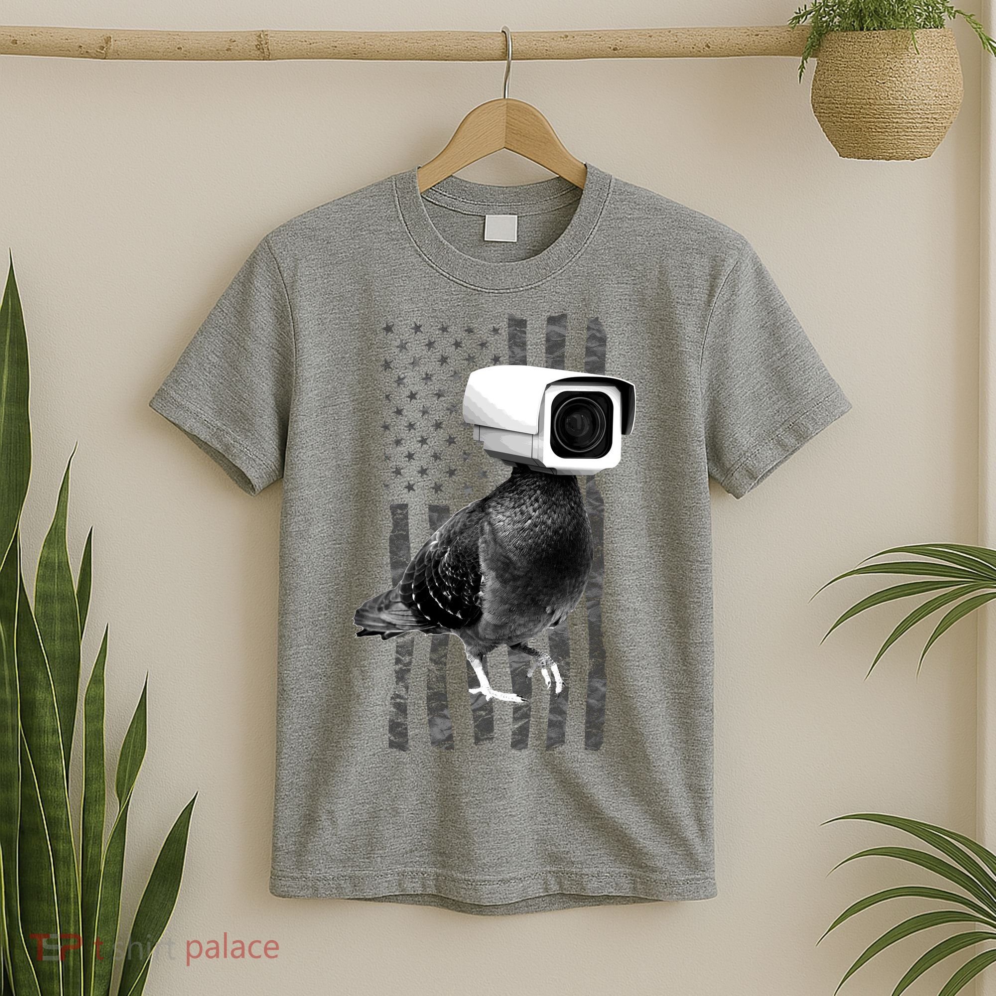 Pidgeon Camera USA Flag T-Shirt