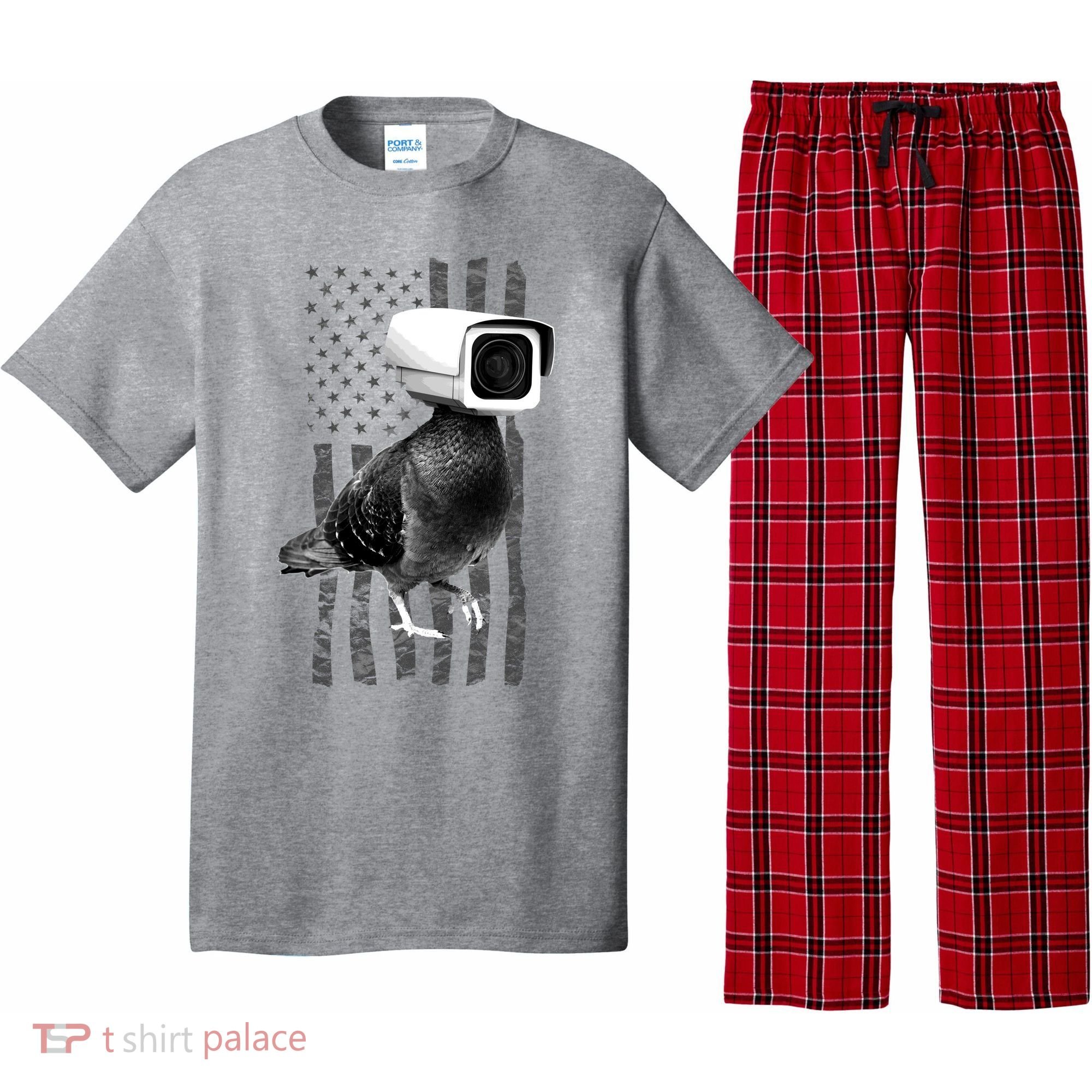 Pidgeon Camera USA Flag Pajama Set