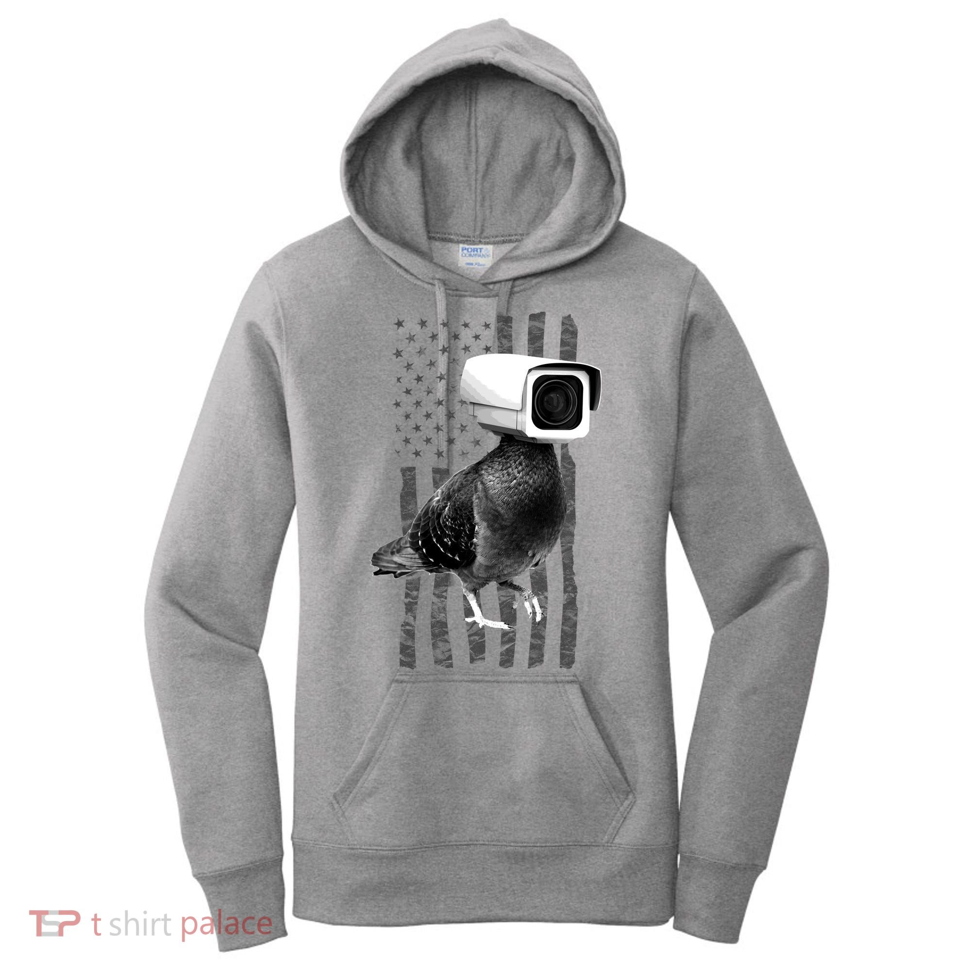 Pidgeon Camera USA Flag Women's Hoodie