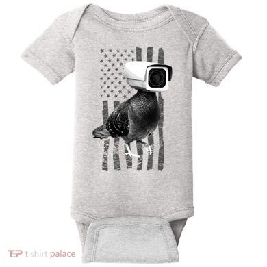 Pidgeon Camera USA Flag Baby Bodysuit