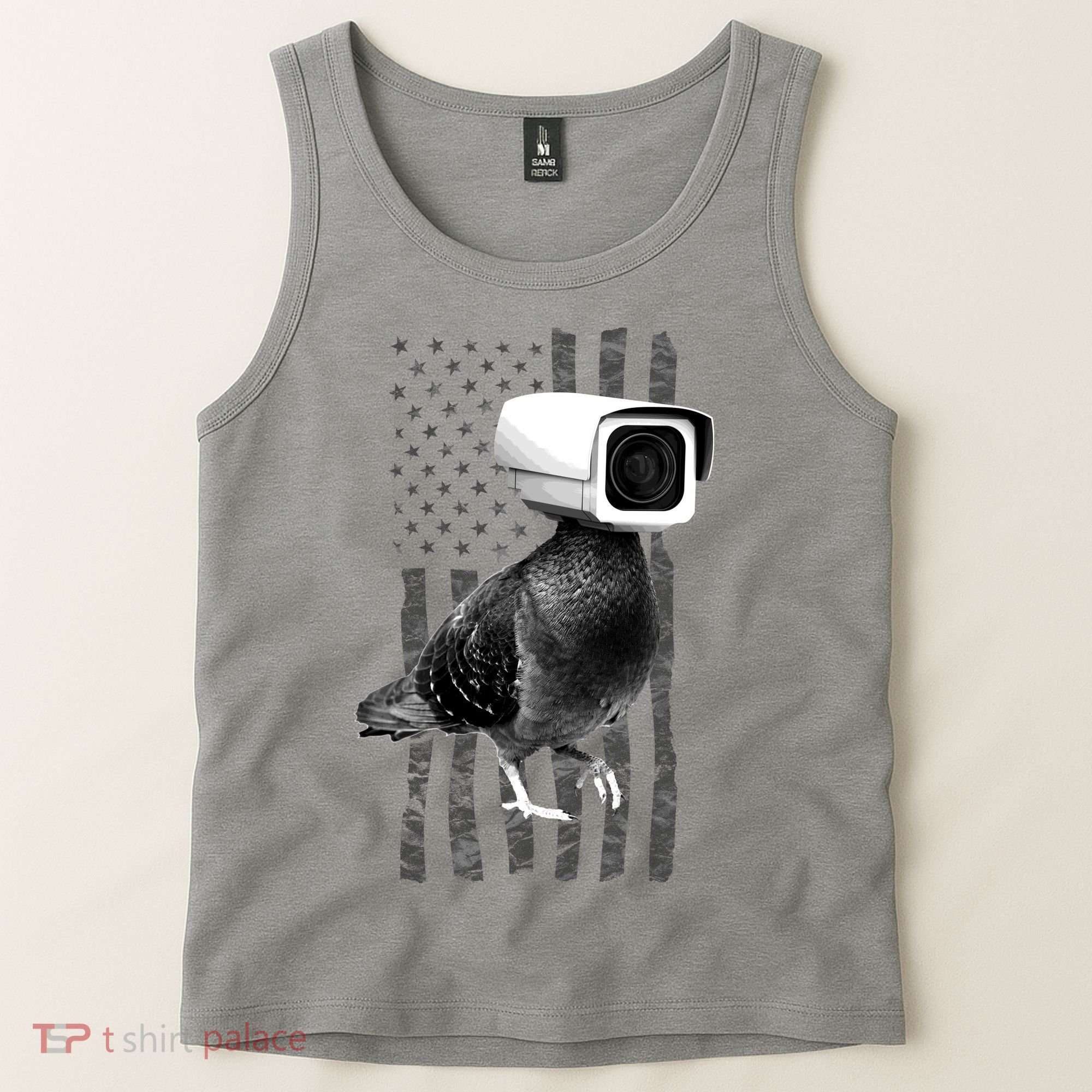 Pidgeon Camera USA Flag Tank Top