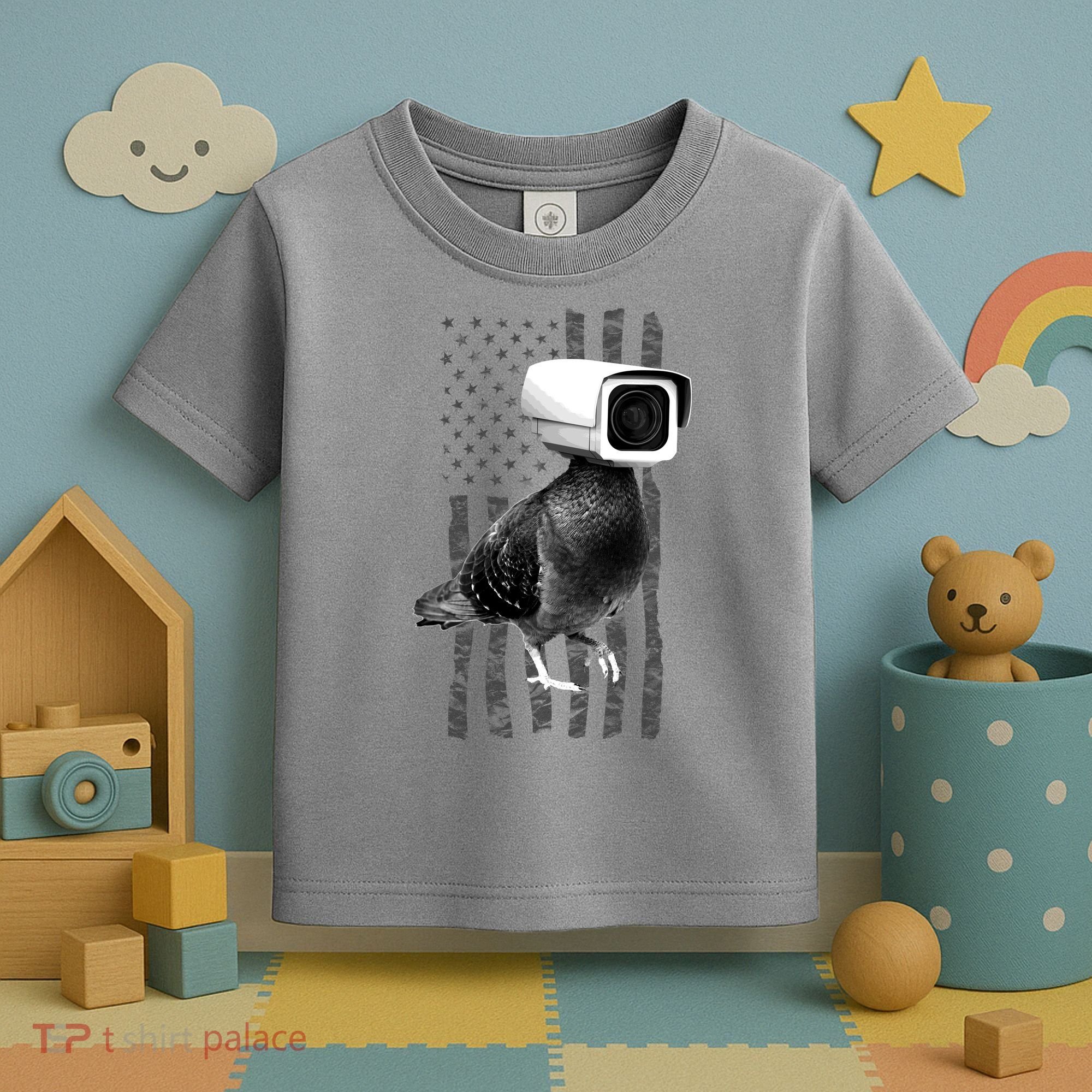 Pidgeon Camera USA Flag Toddler T-Shirt