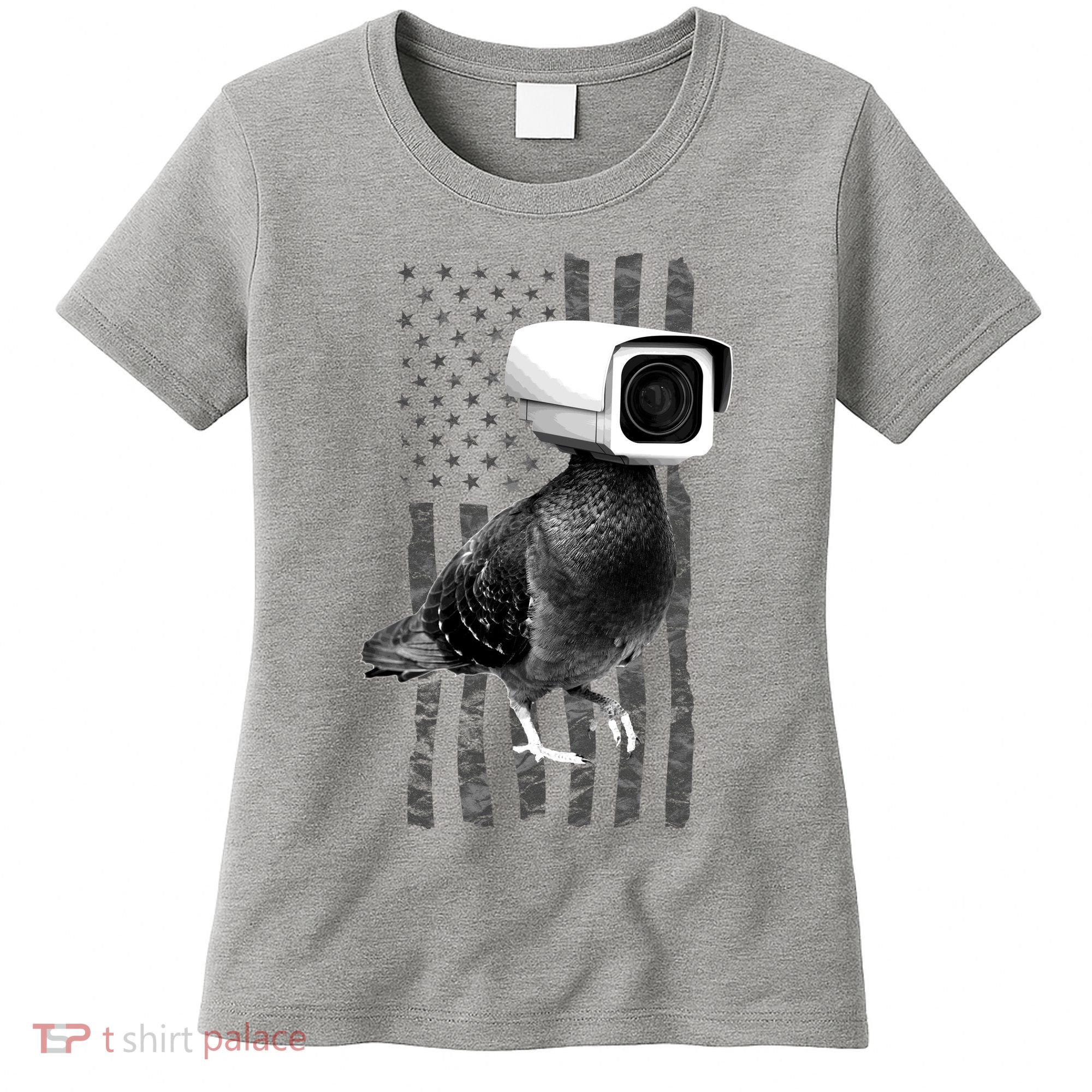 Pidgeon Camera USA Flag Women's T-Shirt