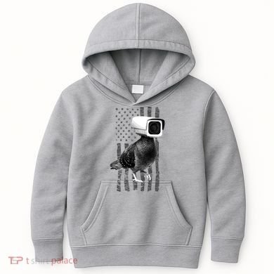 Pidgeon Camera USA Flag Kids Hoodie