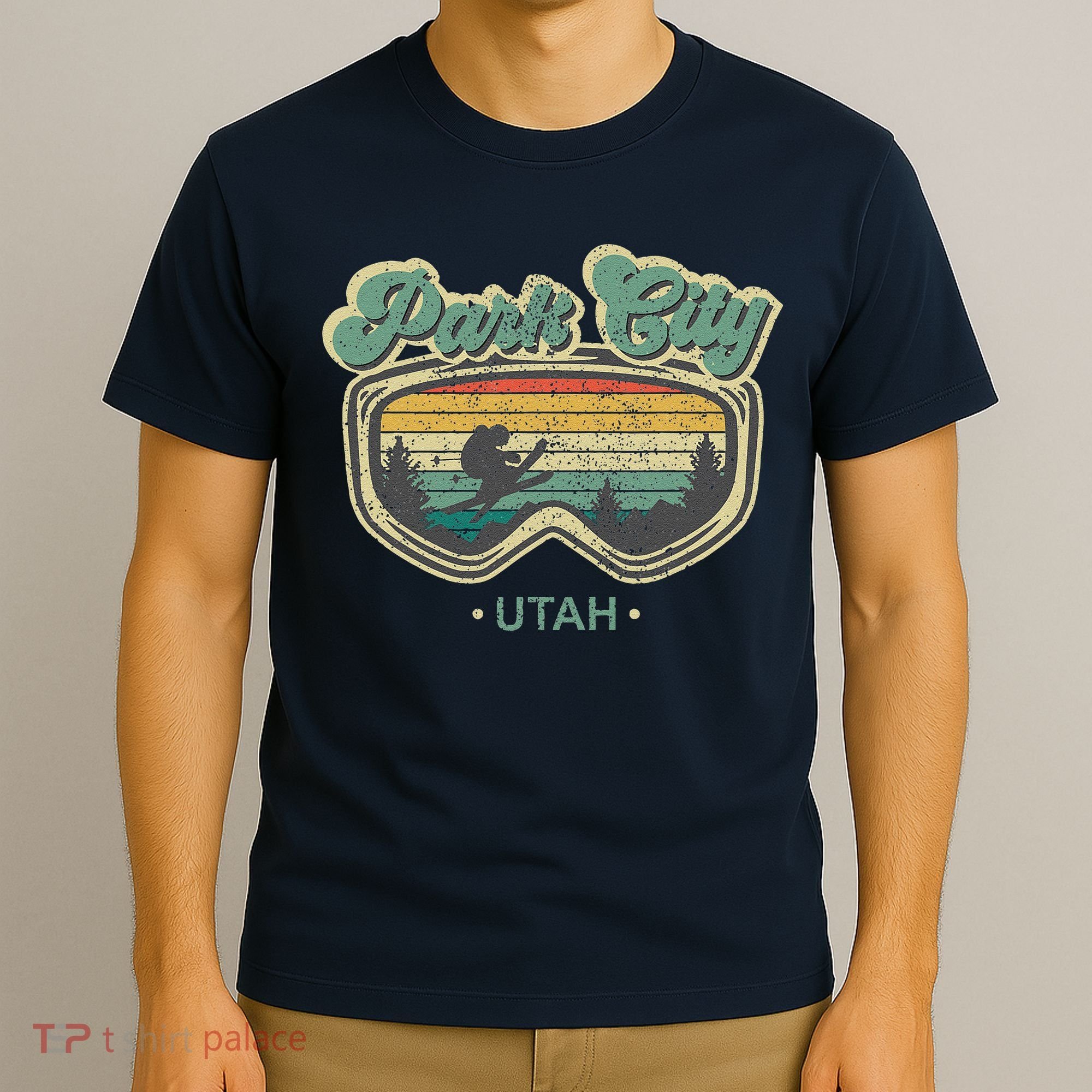 Park City Utah Ski Winter Sports Vintage Souvenir Skier T-Shirt