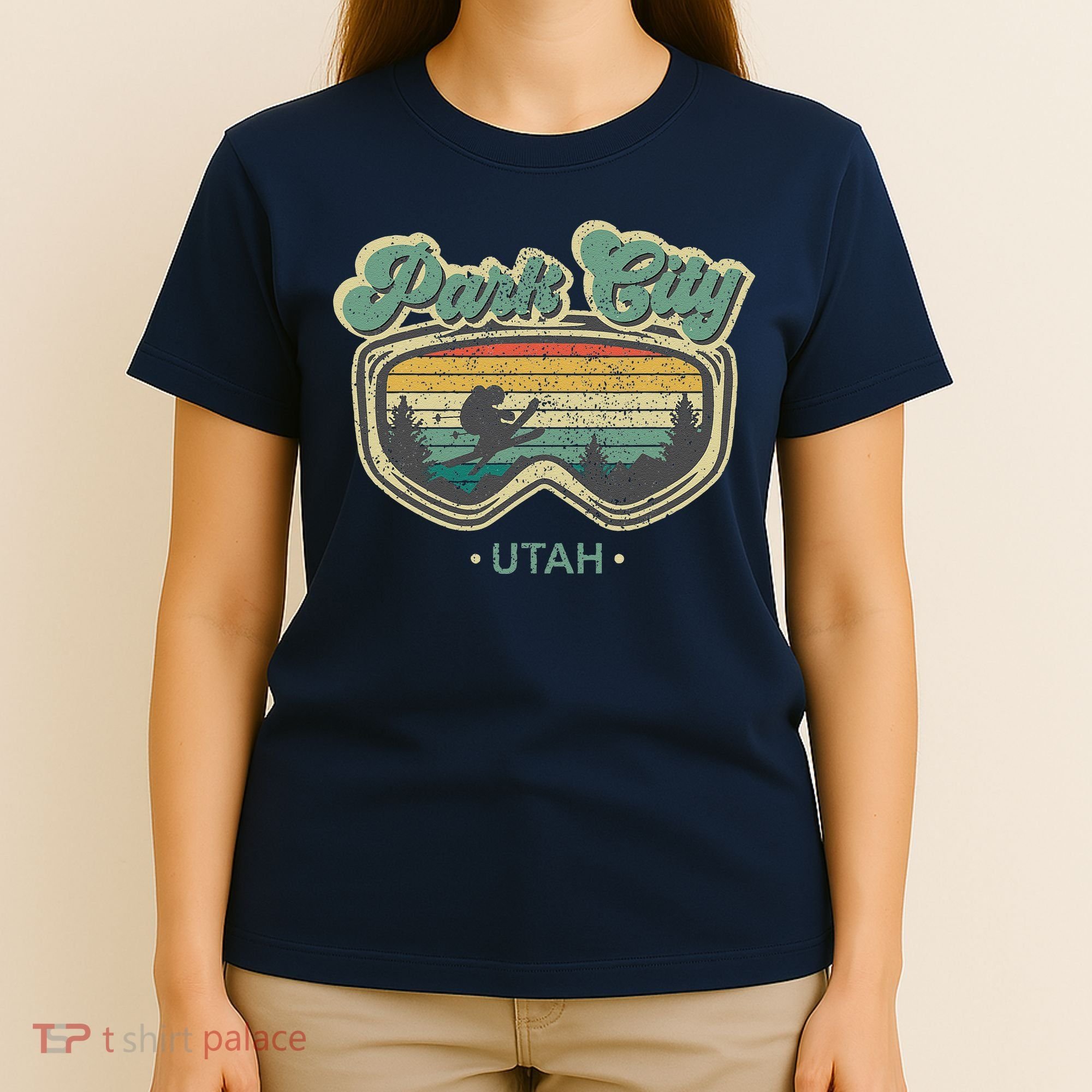Park City Utah Ski Winter Sports Vintage Souvenir Skier T-Shirt