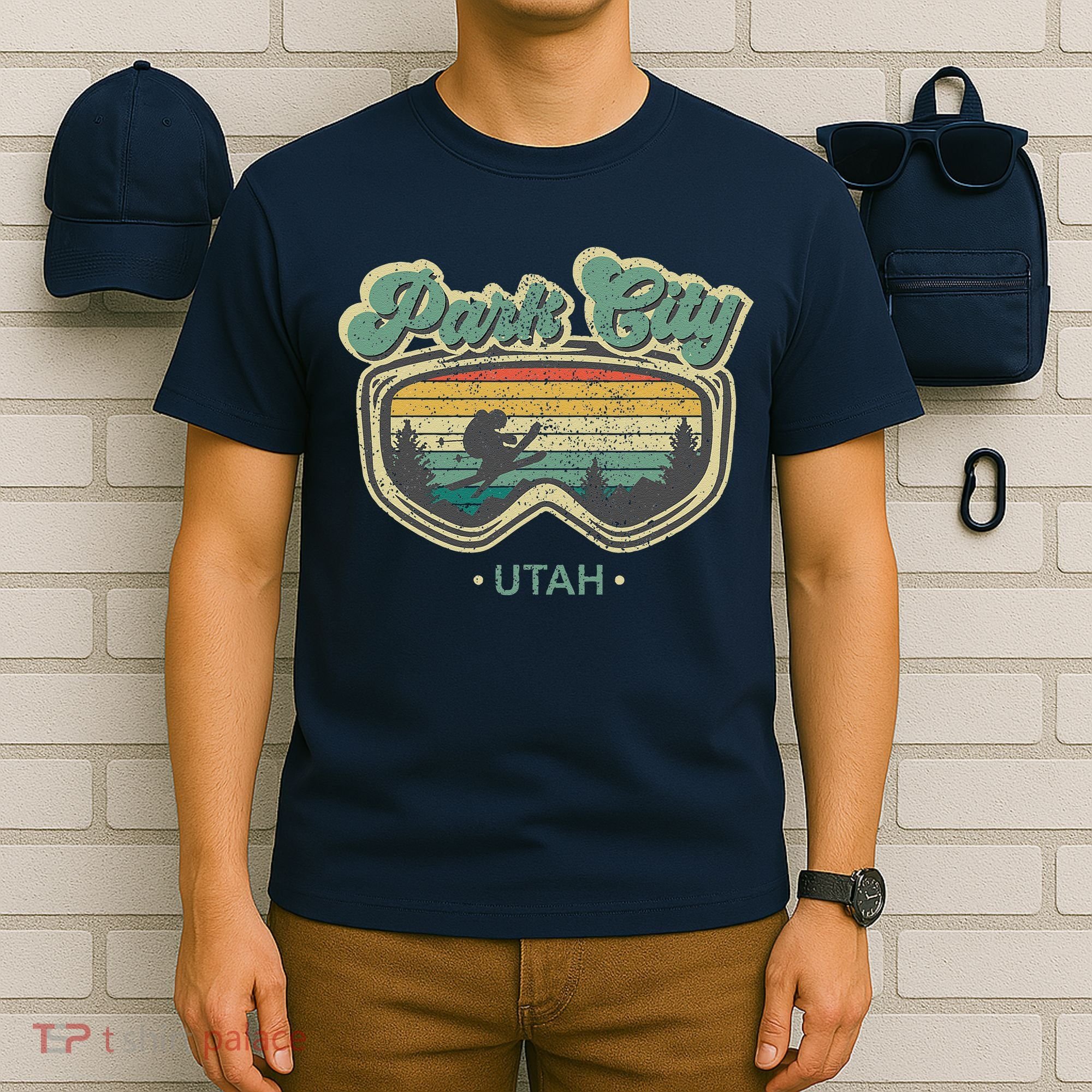 Park City Utah Ski Winter Sports Vintage Souvenir Skier T-Shirt