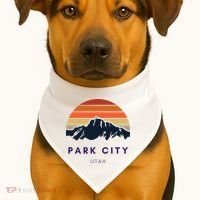 Park City Utah Skiing Snowboarding Hikers Utah Gifts UT USA-Made Doggie Bandana thumb 1
