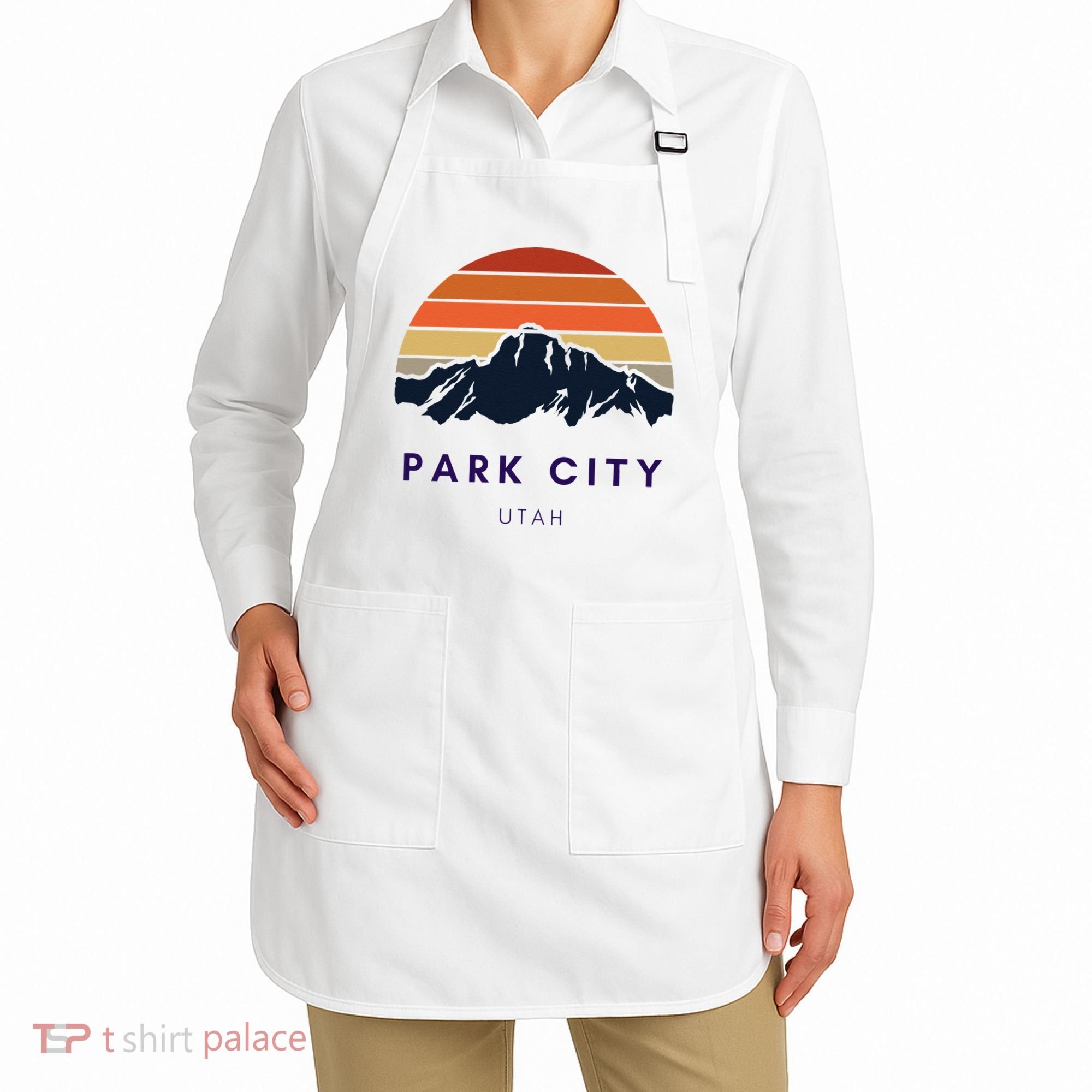 Park City Utah Skiing Snowboarding Hikers Utah Gifts UT Apron