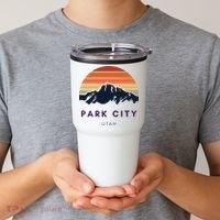 Park City Utah Skiing Snowboarding Hikers Utah Gifts UT Tumbler thumb 2