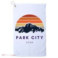Park City Utah Skiing Snowboarding Hikers Utah Gifts UT Golf Towel thumb 0