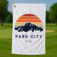 Park City Utah Skiing Snowboarding Hikers Utah Gifts UT Golf Towel thumb 1
